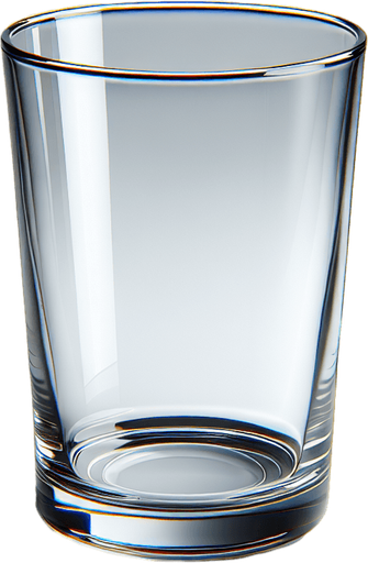 An empty drinking glass..
Single Game Texture. In-Game asset. 2d. Blank background. High contrast. No shadows.