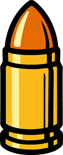 bullet.
In-Game asset.  2d.  High contrast.  No shadows