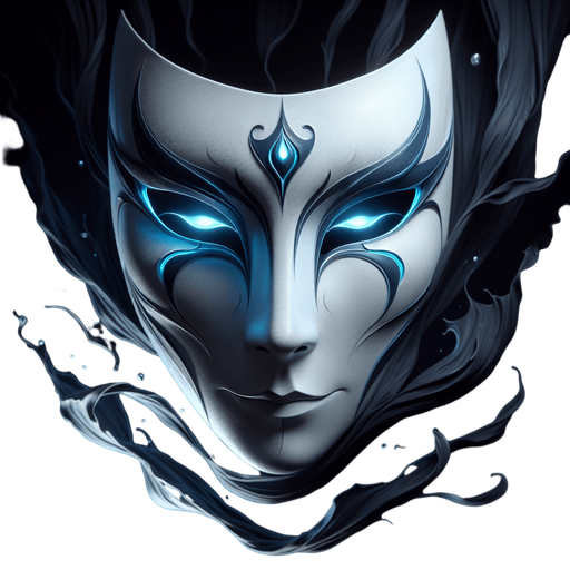 Phantom Mask Icon:

A mysterious, floating mask with glowing eyes and tendrils of shadow curling around it, symbolizing illusions and deception..
Colors: White mask with glowing blue accents and black shadows.