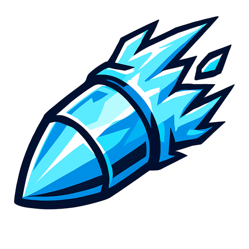 ice bullet.
In-Game asset.  2d.  High contrast.  No shadows