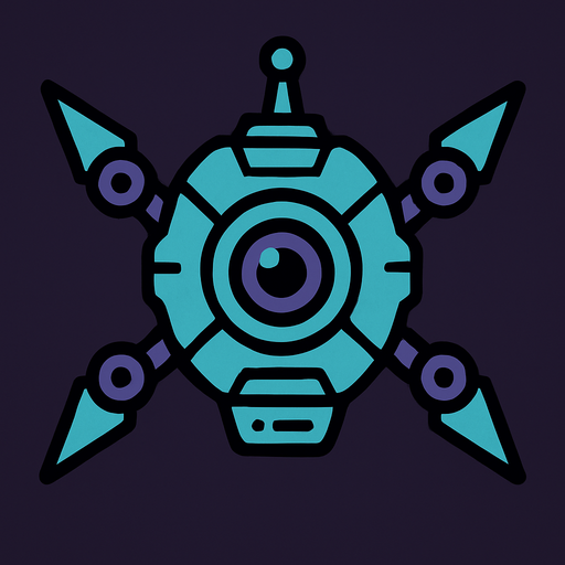 Space drone.
In-Game asset.  2d.  High contrast.  No shadows