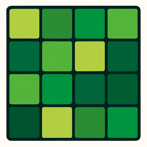 casillas de cuadros de colores verdes.
In-Game asset.  2d.  High contrast.  No shadows