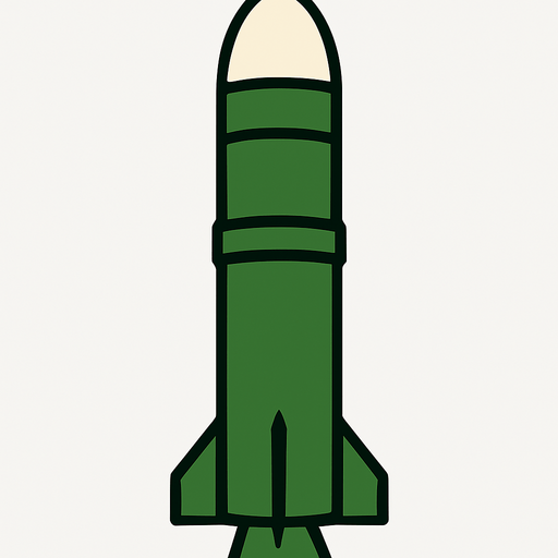 only green missiles with white caps, same as in the image, only one