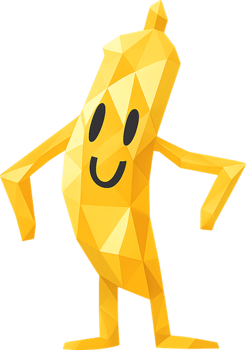 Banana crystal . No background. Transparent background. Blank background. No shadows. 2d. In-Game asset. flat