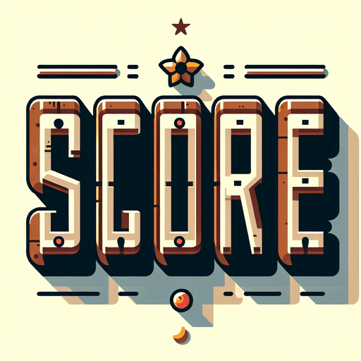 western inspired letters that spell "Score".
Single Game Texture. In-Game asset. 2d. Blank background. High contrast. No shadows.