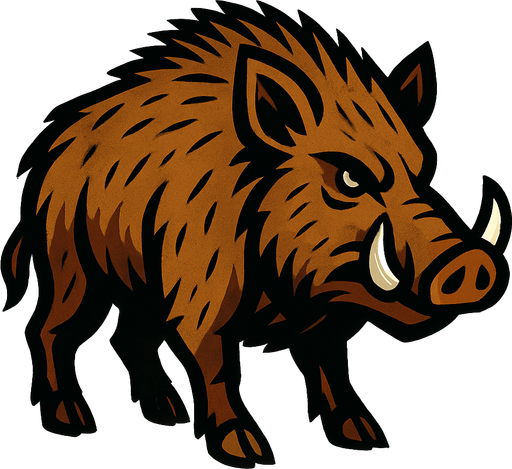 Wild Boar.
In-Game asset.  2d.  High contrast.  No shadows