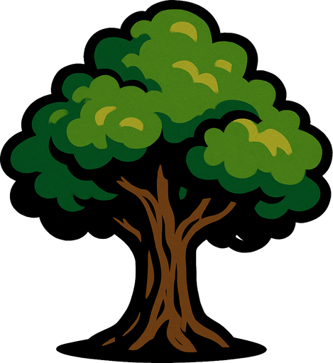 tree.
In-Game asset.  2d.  High contrast.  No shadows