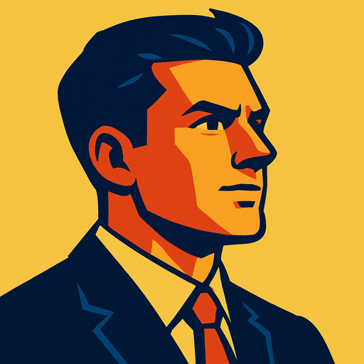 Profile photo of an AMBITIOUS man.
In-Game asset.  2d.  High contrast.  No shadows