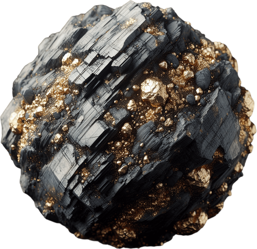 Space rock with encrusted gold.
Single Game Texture. In-Game asset. 2d. Blank background. High contrast. No shadows.