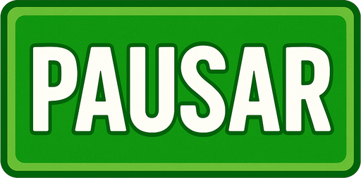 crea un rectangulo verde que diga pausar.
In-Game asset.  2d.  High contrast.  No shadows