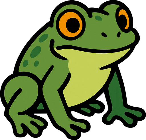 Kuyruğu Yok Olmuş Genç Kurbağa.
In-Game asset.  2d.  High contrast.  No shadows