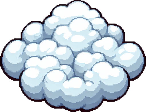 Fluffy cloud viewed from the top.
Single Game Sprite Texture.  No background.