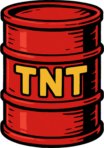 tnt yazılı varil.
In-Game asset.  2d.  High contrast.  No shadows