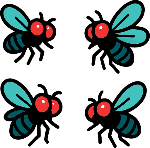 Que los enemigos sean como unas moscas que vuelan por ahí.
In-Game asset.  2d.  High contrast.  No shadows
