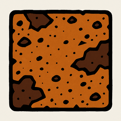 dirt square.
In-Game asset.  2d.  High contrast.  No shadows