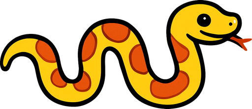 crea la imagen de una serpiente totalmente estirada.
In-Game asset.  2d.  High contrast.  No shadows