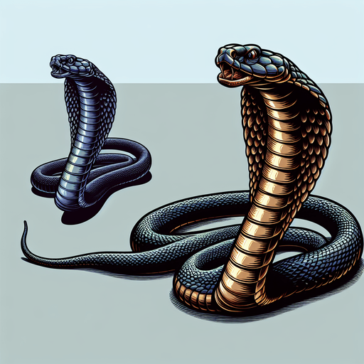 king cobra.
Single Game Texture. In-Game asset. 2d. Blank background. High contrast. No shadows.