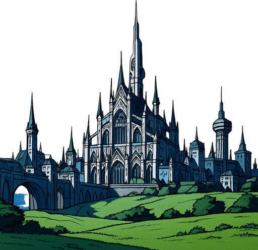 anime image realistic ghotic medieval futuristic landscape from distance add clear blue sky day
In-Game asset.  2d.  High contrast.  No shadows.
In-Game asset.  2d.  High contrast.  No shadows