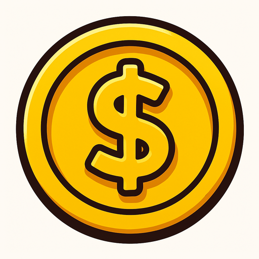 altın para.
In-Game asset.  2d.  High contrast.  No shadows