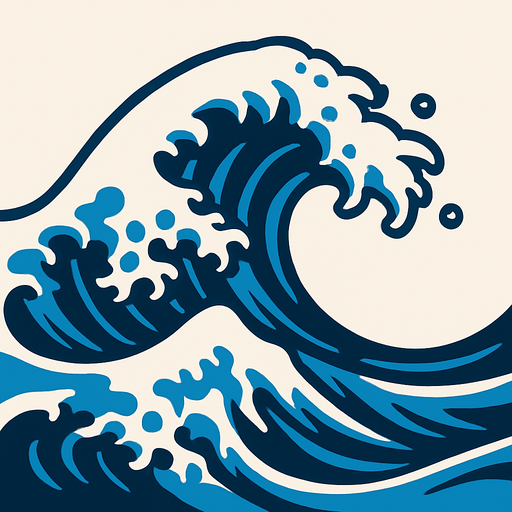 Huge wave.
In-Game asset.  2d.  High contrast.  No shadows