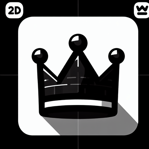 Black crown.
Single Game Texture.  In-Game asset.  2d.  Blank background.  High contrast.  No shadows
