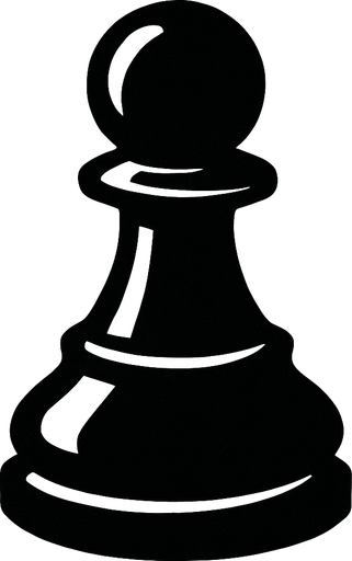siyah piyon.
In-Game asset.  2d.  High contrast.  No shadows