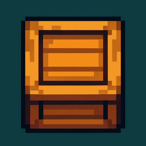 Box 2d pixilated topdown.
In-Game asset.  2d.  High contrast.  No shadows