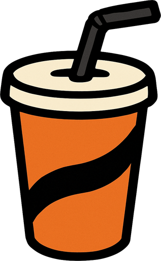 Cup with Straw.
In-Game asset.  2d.  High contrast.  No shadows