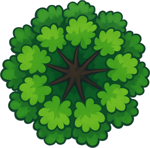 Kuş bakışı agaç.
In-Game asset.  2d.  High contrast.  No shadows