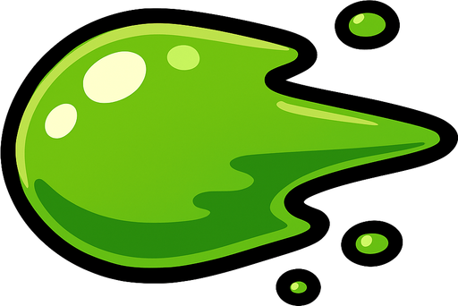 slime bullet different.
In-Game asset.  2d.  High contrast.  No shadows