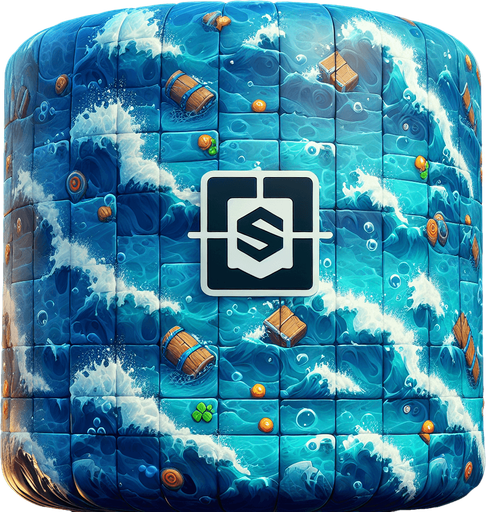 Water.
Single Game Texture.  In-Game asset.  2d.  Blank background.  High contrast.  No shadows