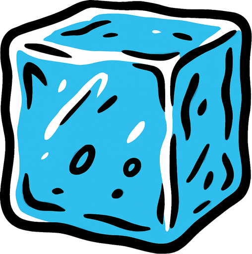 Ice cube seen from the front.
In-Game asset.  2d.  High contrast.  No shadows