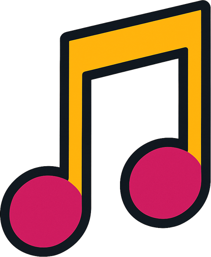 2D muzik notasi.
In-Game asset.  2d.  High contrast.  No shadows