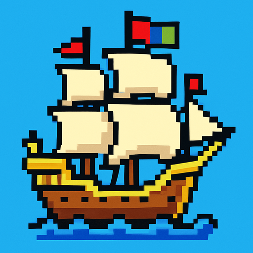 goin merri de pixeles.
In-Game asset.  2d.  High contrast.  No shadows