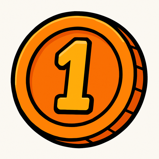 a coin orange.
In-Game asset.  2d.  High contrast.  No shadows