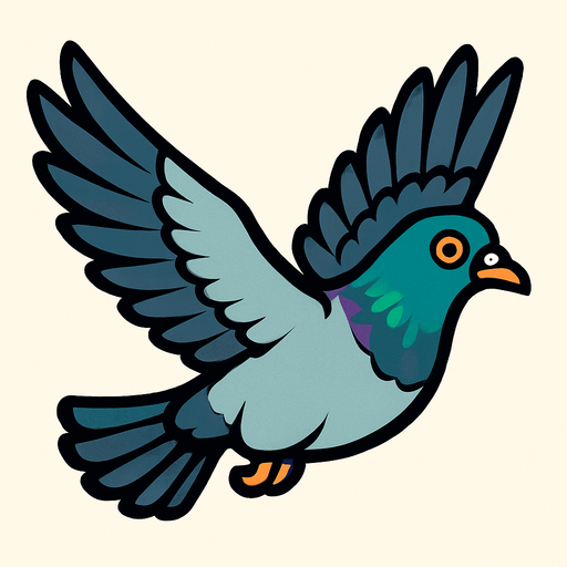 pigeon flying.
In-Game asset.  2d.  High contrast.  No shadows