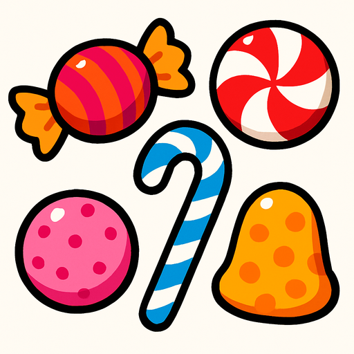 dulces.
In-Game asset.  2d.  High contrast.  No shadows