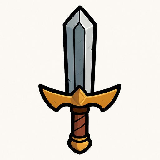 Sword.
In-Game asset.  2d.  High contrast.  No shadows