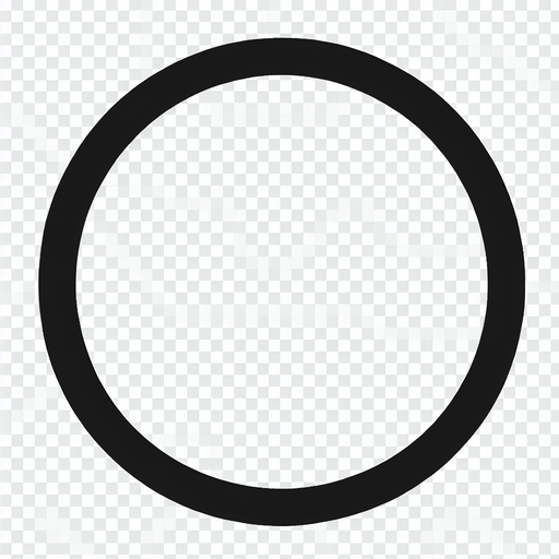 Simple one black lined circle with transparent background
