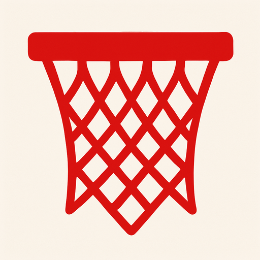 Make me a 2d basketball hoop net in red color. In-Game asset. 2d. High contrast. No shadows.
In-Game asset.  2d.  High contrast.  No shadows