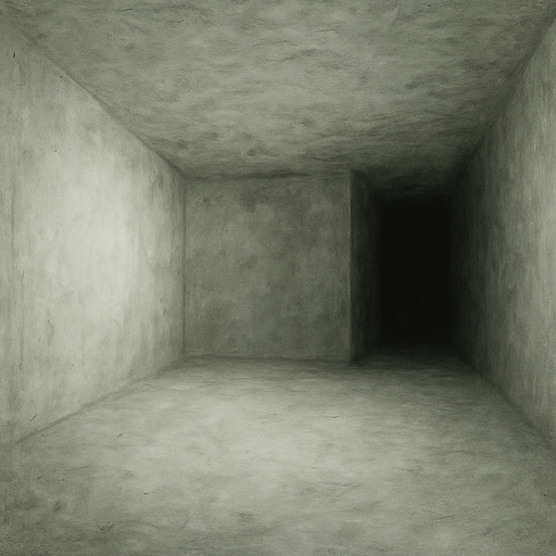 white surreal space with nothing in it looks scary