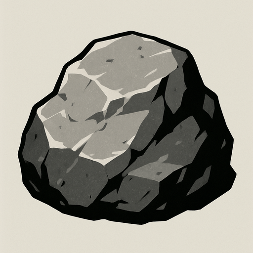 Gray rock.
In-Game asset.  2d.  High contrast.  No shadows