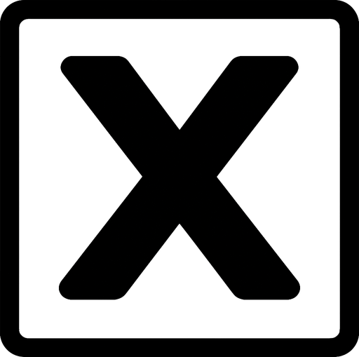X IN A WHITE SQUARE.
In-Game asset.  2d.  High contrast.  No shadows