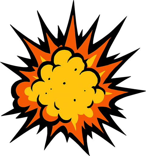 Explosion.
In-Game asset.  2d.  High contrast.  No shadows