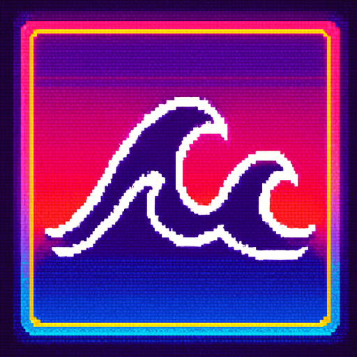 The outline of a peaked set of waves. White colour. 80s arcade machine graphics.
In-Game asset.  2d.  High contrast.  No shadows