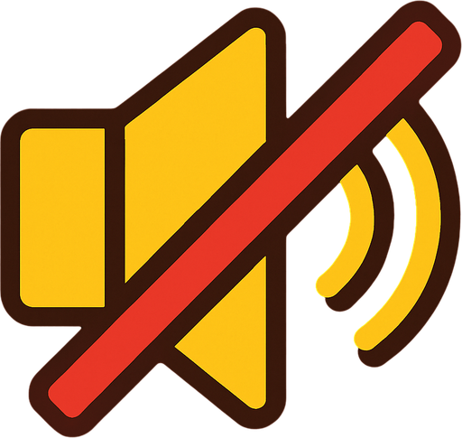 Speaker with mute symbol.
In-Game asset.  2d.  High contrast.  No shadows