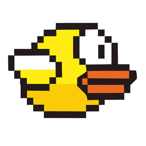 copy bird of flappy bird game.
In-Game asset.  2d.  High contrast.  No shadows
