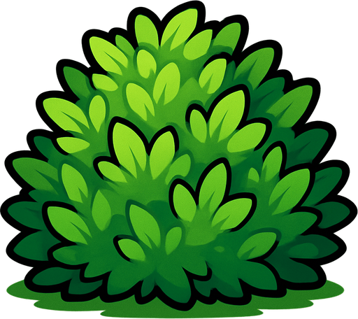 Bush.
In-Game asset.  2d.  High contrast.  No shadows