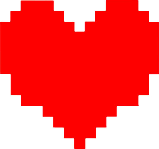 Undertale Heart.
In-Game asset.  2d.  High contrast.  No shadows