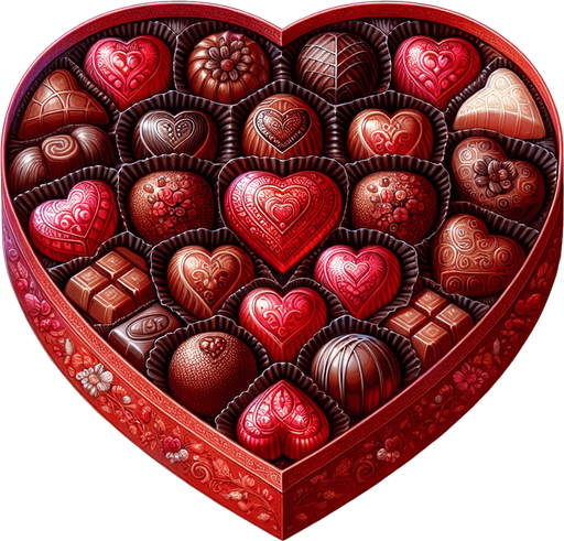 heart shaped red chocolate box